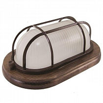 Светильник для сауны венге 60Вт Е27 овал с решеткой IP54 до +100°С НПБ1402 TDM на сайте Стройсервис
