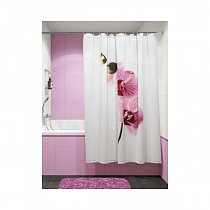 Штора для ванной комнаты "Орхидея" с кольцами 180*200 PH06 на сайте Стройсервис
