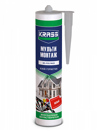 Клей-герметик KRASS MS-полимер многоцелевой (Мульти Монтаж) Белый 280мл 9591366 на сайте Стройсервис
