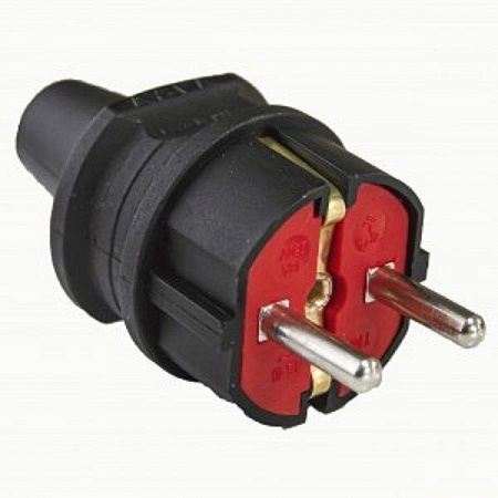 AY-KA (АЙКА) вилка 16A 250В (прямая, черная, земля) (Турция) 7911500 на сайте Стройсервис
