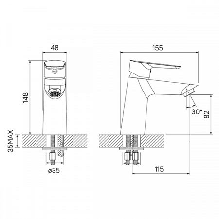 Смеситель для умывальника CLOUD CLOSB00i01 IDDIS (3)