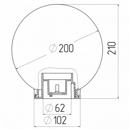 Светильник садово-парковый Е27 шар прозрачный призма D200mm НТУ 02-60-202 ЭРА_3