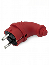 Вилка каучук.электрическая угловая 16А 250В с заземл. красная IP44 R0612-0016 Omnyx на сайте Стройсервис
