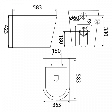 Унитаз приставной Calipso безободковый CALRDSEi26 IDDIS (7)