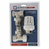 Комплект термостатический для радиатора угловой в блистере 3/4 СТМ ТЕРМО на сайте Стройсервис
