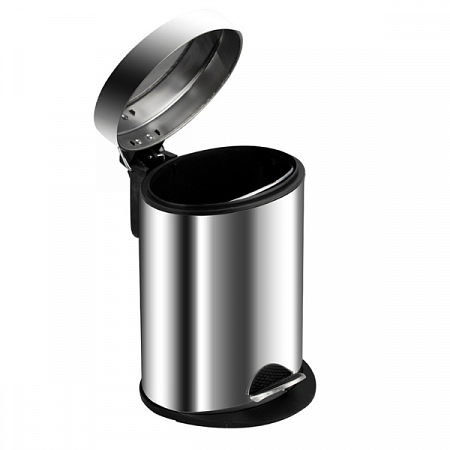 Ведро овальное 12л нерж. (хром с педалью) Санакс