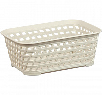 Корзина для хранения пластм. "Ротанг" 185х140х70мм Белый ("М-Пластика") на сайте Стройсервис
