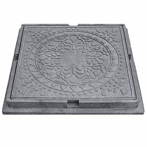 Люк Полимерно песчаный тип  "ЛМУ" квадратный (А30) цвет черный  на сайте Стройсервис

