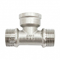 Тройник латунь 3/4" НР/ВР/НР никел. на сайте Стройсервис
