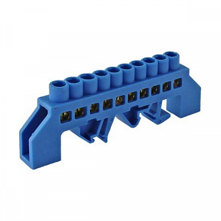 Шина "N" нулевая в изоляторе на DIN-рейку 8x12мм 10 групп  на сайте Стройсервис
