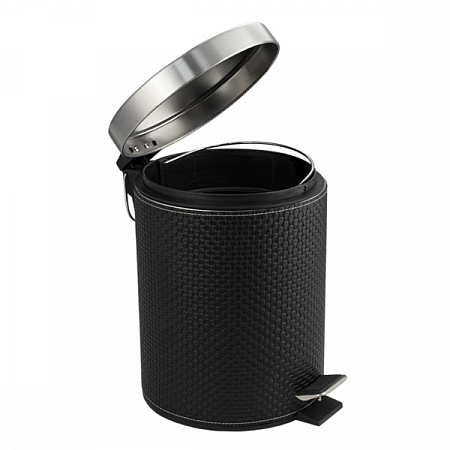 Ведро круглое с выделкой 5л нерж. (кожаные вставки с педалью) Санакс (3)