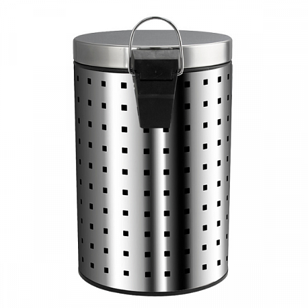 Ведро круглое 7л нерж. (хром с педалью) Санакс (2)