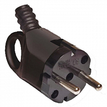 Вилка с/з угловая черная круглая 16А 250В с ушком TDM на сайте Стройсервис
