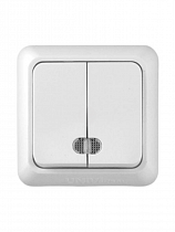 Выключатель 2-кл.ОП Олимп 10А IP20 с подсветкой белый О0123 UNIVersal на сайте Стройсервис

