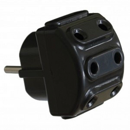 AY-KA разветвитель 5 гн. 10A 250В плоская вилка черный (Турция) 7914300 на сайте Стройсервис
