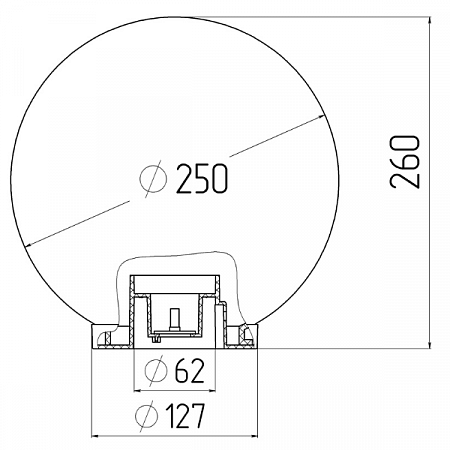 Светильник садово-парковый Е27 шар прозрачный призма D250mm НТУ 02-60-252 ЭРА _2