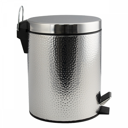 Ведро круглое шагреневое 5л нерж. (хром с педалью) Санакс