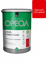 Эмаль акриловая "ОРЕОЛ" глянцевая красная 1 кг на сайте Стройсервис
