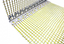 Угол из ПВХ с сеткой 10*15см *2,5м для фасадных работ на сайте Стройсервис
