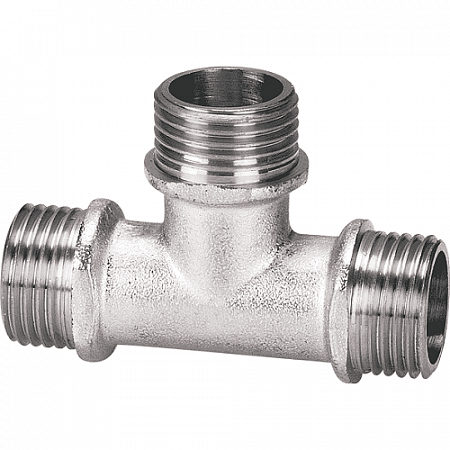 Тройник латунь 3/4" НР/НР/НР никел. на сайте Стройсервис
