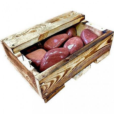 Камень Кварцит Малиновый шлифованный (10кг, ящик) на сайте Стройсервис
