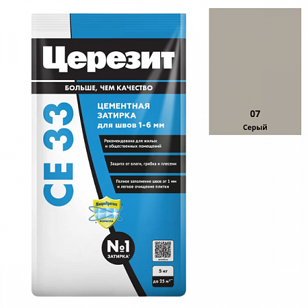 Затирка для  швов СЕ 33 СЕРАЯ  5 кг Церезит*1/4/144(2092225) на сайте Стройсервис
