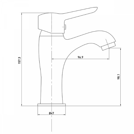 Смеситель для умывальника высокий  GROSS AQUA Alfa 6215313С (1)