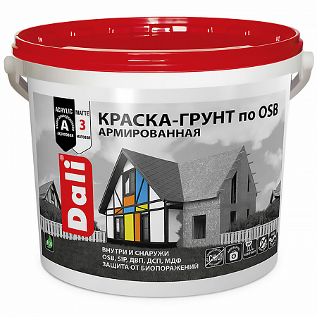 "DALI" Краска-грунт по OSB армированная (база С) - 12 кг на сайте Стройсервис
