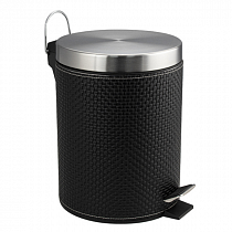 Ведро Санакс круглое 5л нерж. С ВЫДЕЛКОЙ ( кожаные вставки с педалью ) 1105 на сайте Стройсервис
