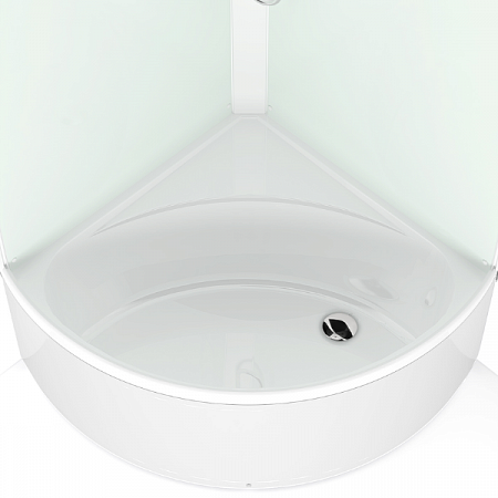 Душевая Кабина DOMANI-SPA Delight SIMPLE 99high высокий поддон, белые стенки, прозрачные стекла, б/э