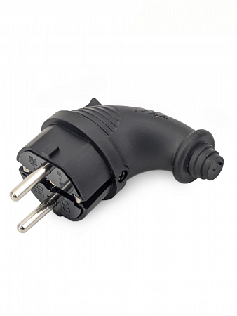 Вилка каучук.электрическая угловая 16А 250В с заземл. черная IP44 на сайте Стройсервис
