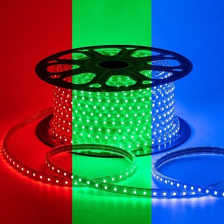 Лента светодиодная 220В 8Вт/м 60led/м IP65 RGB O17-10 APEYRON Electrics на сайте Стройсервис
