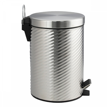Ведро круглое 7л винтообразное нерж. (хром с педалью) Санакс