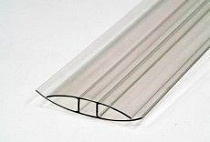 Профиль 6-8 мм прозрачный соединительный неразъемный  для поликарбоната длина 6м, СафПласт г.Казань  на сайте Стройсервис
