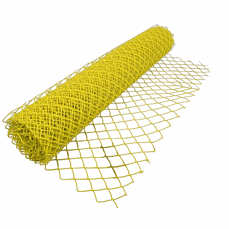 Сетка-рабица в ПВХ 50*50мм 1,5*10м желтая на сайте Стройсервис
