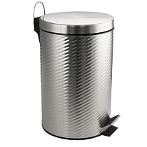 Ведро Санакс круглое 12л ВИНТООБРАЗНОЕ нерж. ( хром с педалью ) 7012 на сайте Стройсервис
