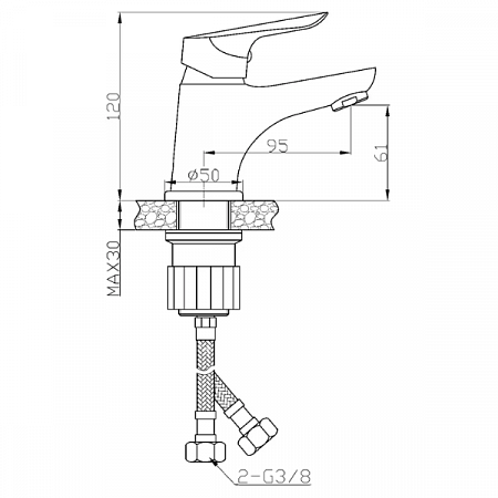 Смеситель для умывальника CAIRO CI 26 хром ESKO