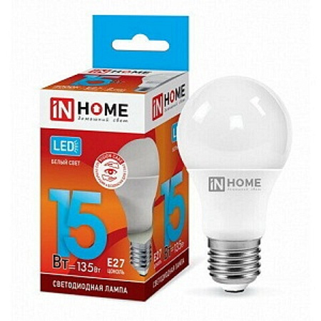 Лампа светодиодная LED-A60-VC 15Вт холод. бел. 230В E27 6500К IN HOME на сайте Стройсервис
