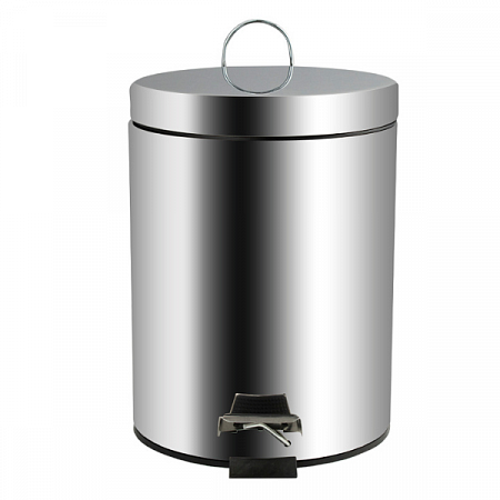 Ведро круглое пневматика 5л нерж. (хром с педалью) Санакс (1)