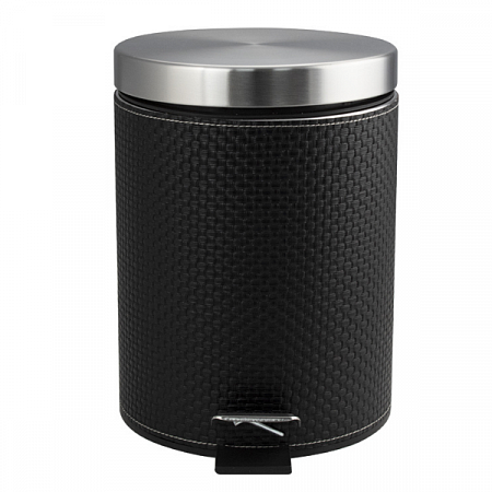 Ведро круглое с выделкой 5л нерж. (кожаные вставки с педалью) Санакс (2)