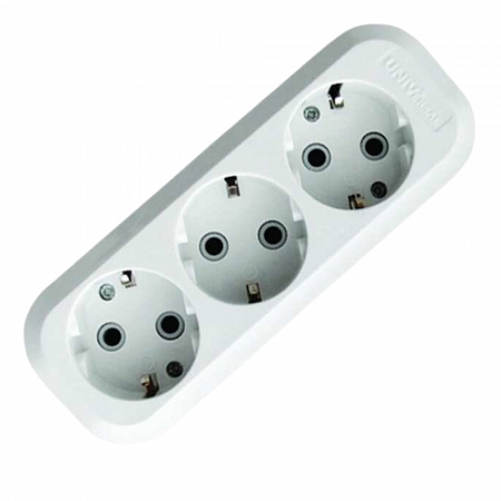 Колодка удлинителя 3-м АВС-пл. с заземл. UNIVersal E303 на сайте Стройсервис
