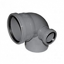 Отвод канализ. серый Ду110*50мм 90° правый РР-Н Flextron на сайте Стройсервис
