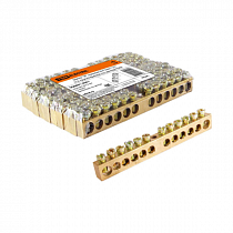 Шина нулевая 12групп/крепеж по центру, сеч.8х12 мм  на сайте Стройсервис
