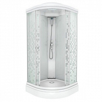 Душевая Кабина  "Стандарт 90*90 В" ДН4, МОЗАИКА, полукруг, сред. поддон (7 мест+сифон D50мм) ЭКСТРА на сайте Стройсервис
