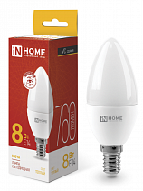 Лампа светодиодная LED-СВЕЧА-VC 8Вт тепл. бел. 230В 3000К IN HOME C на сайте Стройсервис
