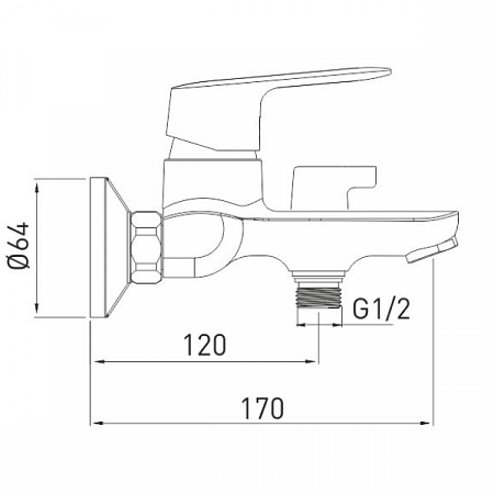 Смеситель для ванны GROSS AQUA Flat 2250520C