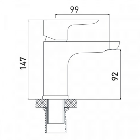 Смеситель для умывальника GROSS AQUA Spase 6515288C