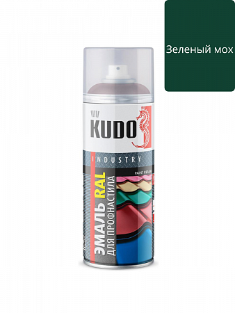 Эмаль ремонтная для м/ч и профнастила RAL 6005 зелёный мох 520мл KUDO на сайте Стройсервис
