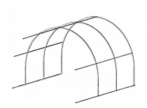 Удлинение к теплице "Удачная Классик" ширина 3м * высота 2м. Шаг 0,67м1м   труба 20*20, основание  труба  40*20м на сайте Стройсервис

