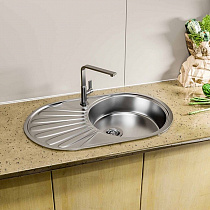 Мойка кухонна врезная VLADIX (правая) 450*740 0,6мм с сифоном  на сайте Стройсервис
